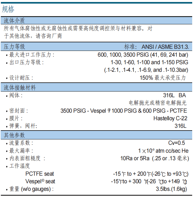 富士金 TK-FUJINKIN TKSCT 調壓閥 RG2參數(shù)