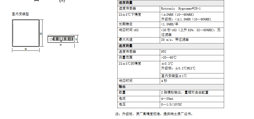 Rotronic HygroFlex HF1 濕度變送器安裝選項(xiàng)圖片